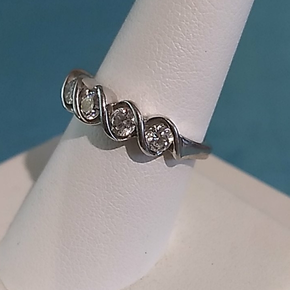 Sterling Silver 5-Stone Moissanite Ring - Picture 3 of 7